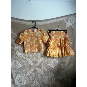LES COYOTES DE PARIS Smocked Matching Set: Top & Skirt